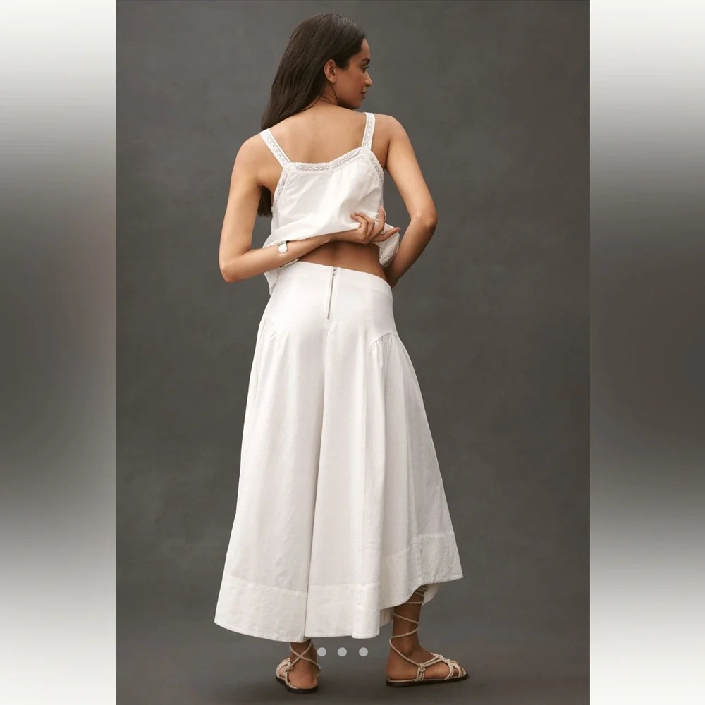By Anthropologie Linen Extended Waist Pants | NWT | XS - Picture 4 of 4